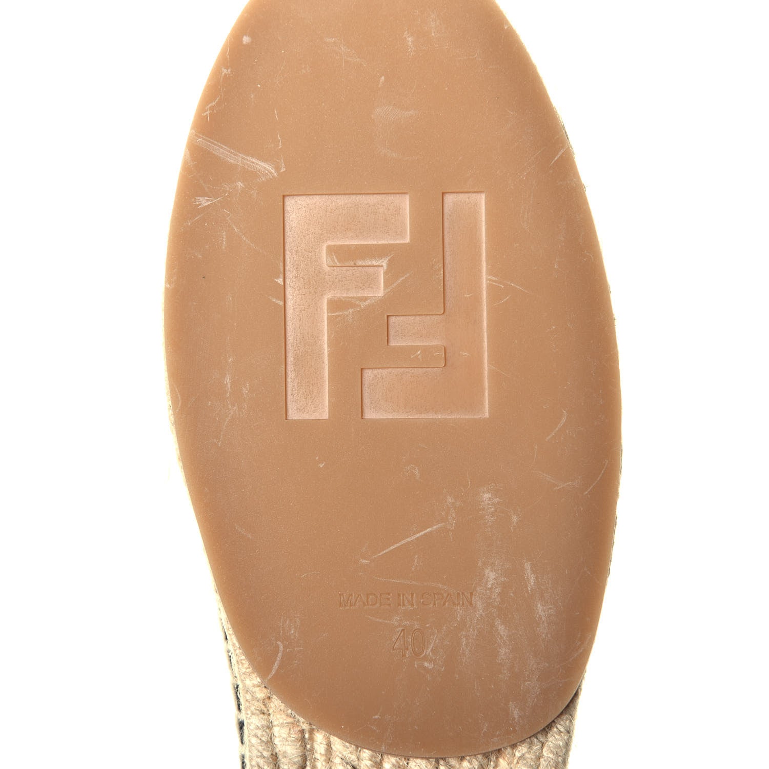 Fendi Calfskin Elaphe Espadrille Moccasin 40 Bois De Rose Natural 6 of 7