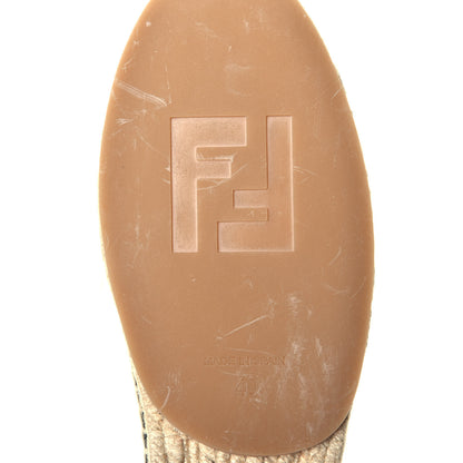 Fendi Calfskin Elaphe Espadrille Moccasin 40 Bois De Rose Natural 6 of 7