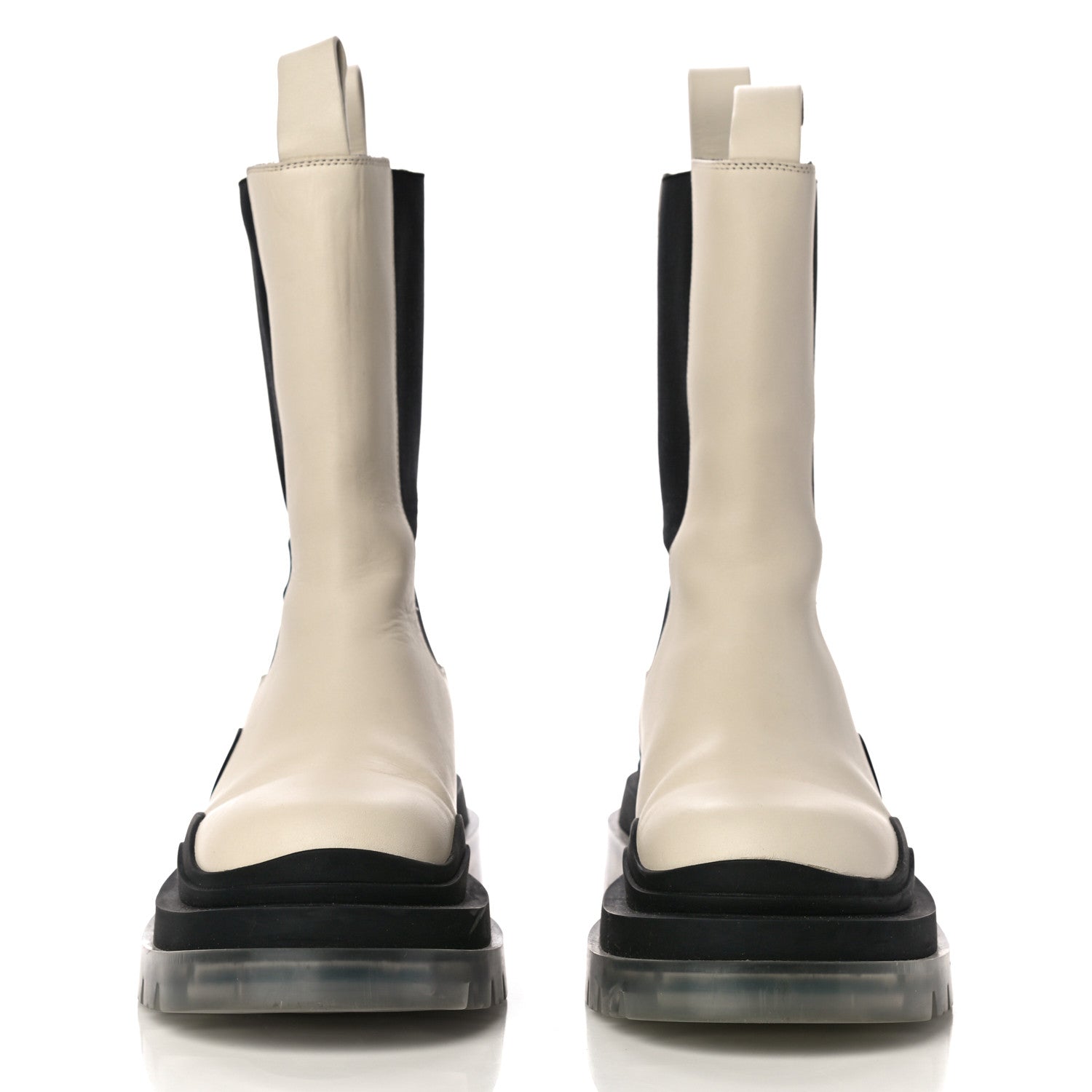 Bottega Veneta Calfskin The Tire Chelsea Boots 38.5 Wax Black Transparent 2 of 9
