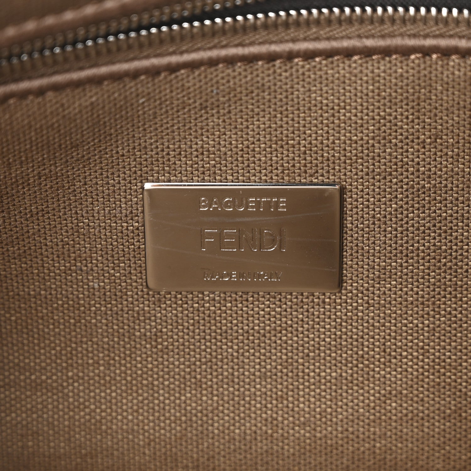 Fendi Velvet Jacquard FF Crystal Baguette Cappuccino 6 of 11