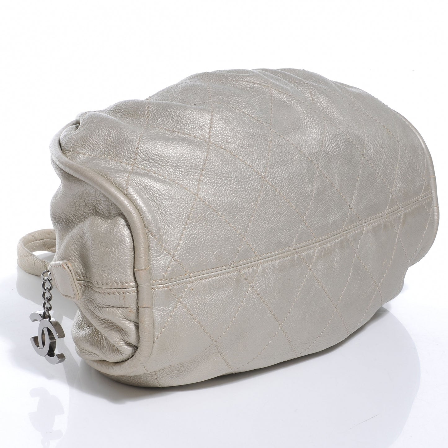 Metallic Deerskin Stitched Bowler Grey