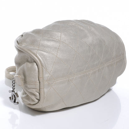 Chanel Metallic Deerskin Stitched Bowler Grey 4 of 7