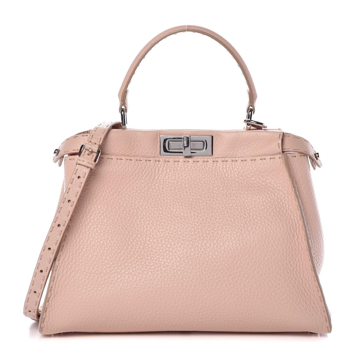 Cuoio Romano Selleria Bi-Color Medium Peekaboo Iconic Satchel Rosa Plaster Pesca