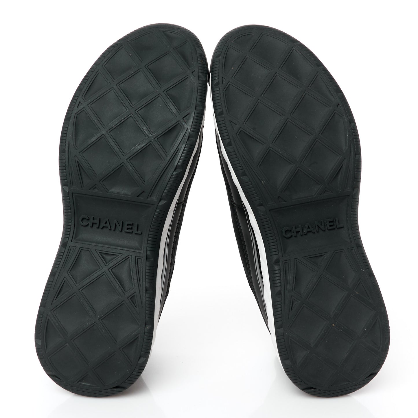 Velvet Calfskin Mixed Fibers CC Sneakers 40.5 Black