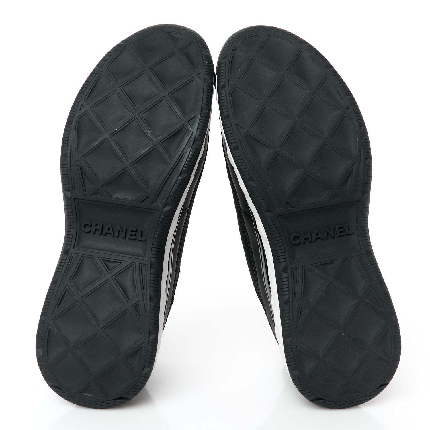 Chanel Velvet Calfskin Mixed Fibers CC Sneakers 40.5 Black 6 of 10