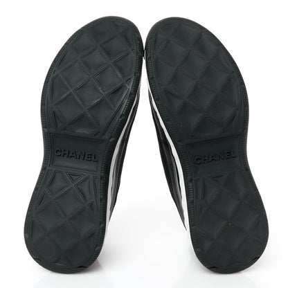 Chanel Velvet Calfskin Mixed Fibers CC Sneakers 40.5 Black 6 of 10