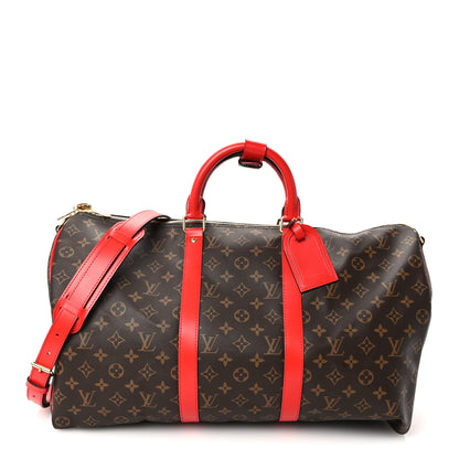 Louis Vuitton Calfskin Monogram Keepall Bandouliere 50 Coquelicot 1 of 9