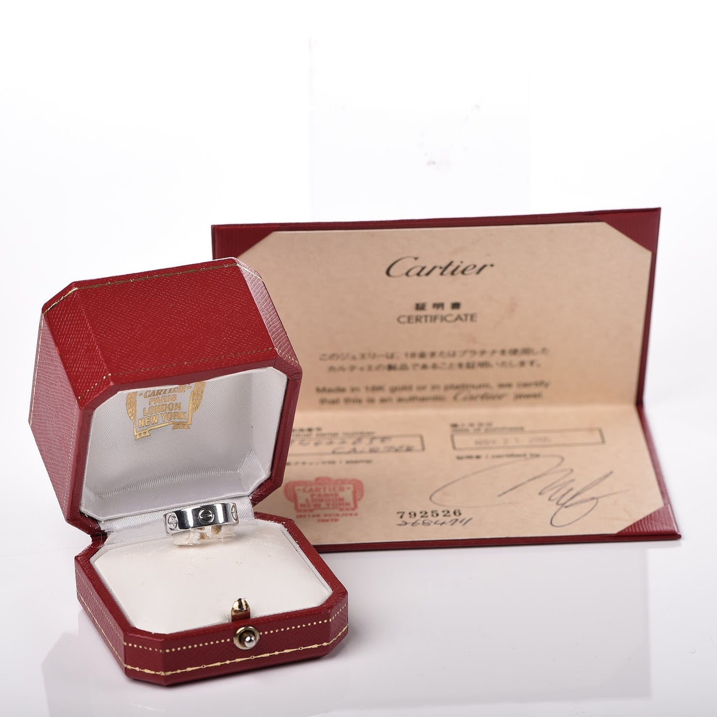 18K White Gold 5.5mm LOVE Ring 50 5.25