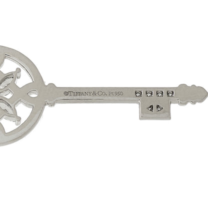 Tiffany Platinum Diamond Victoria Round Key Pendant 3 of 5