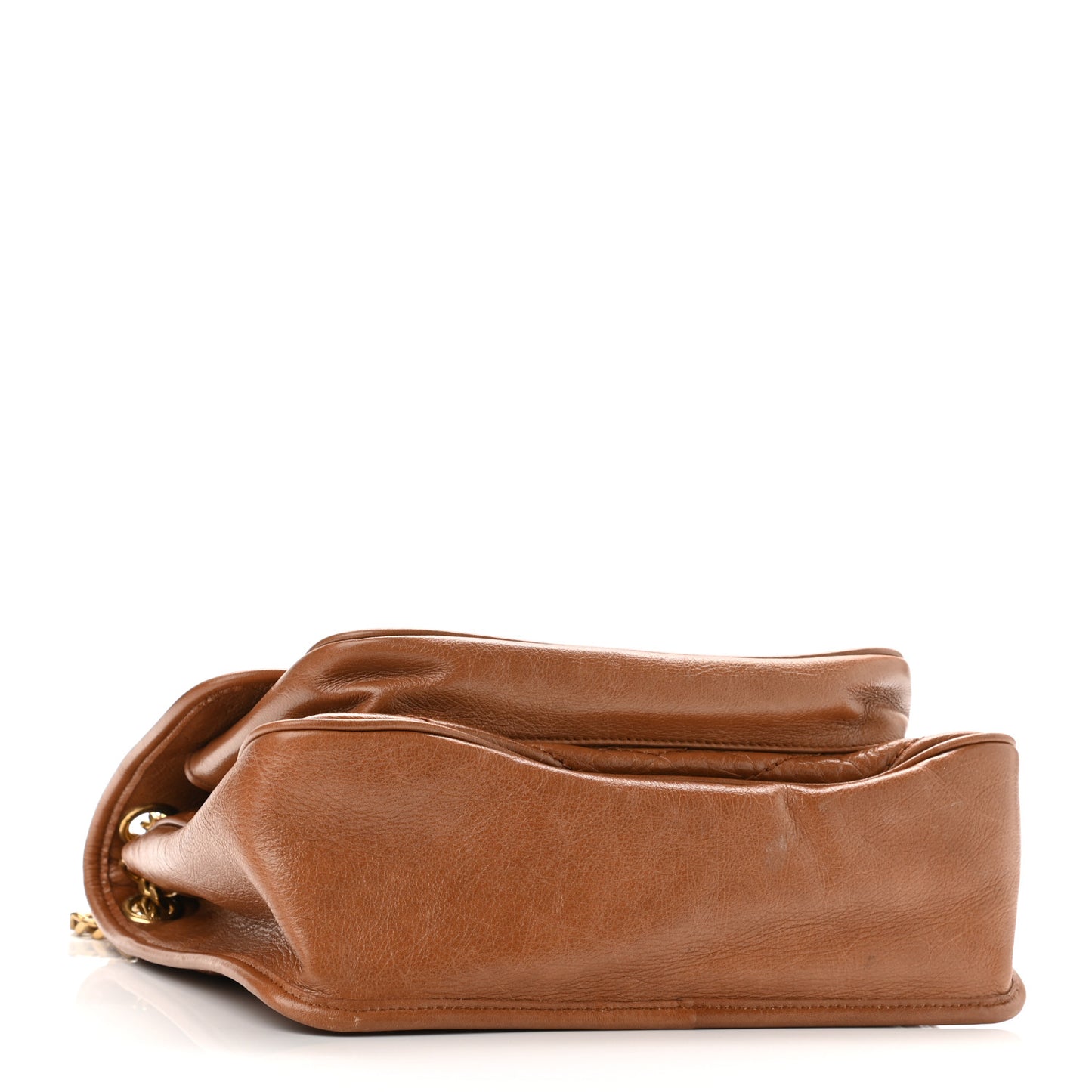 Crinkled Calfskin Matelasse Monogram Medium Niki Chain Satchel Natural Tan