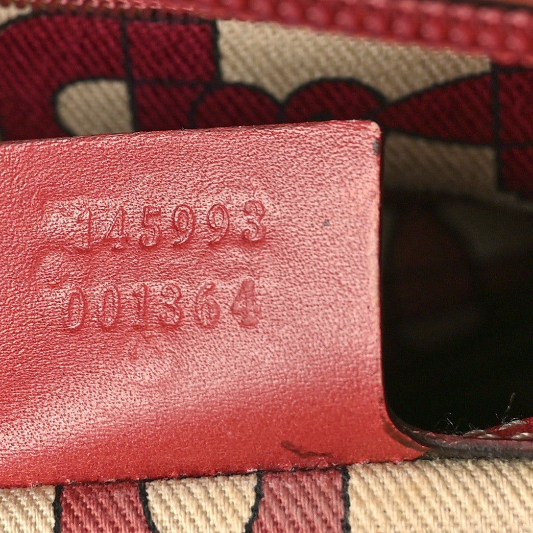 Guccissima Large Punch Tote Red