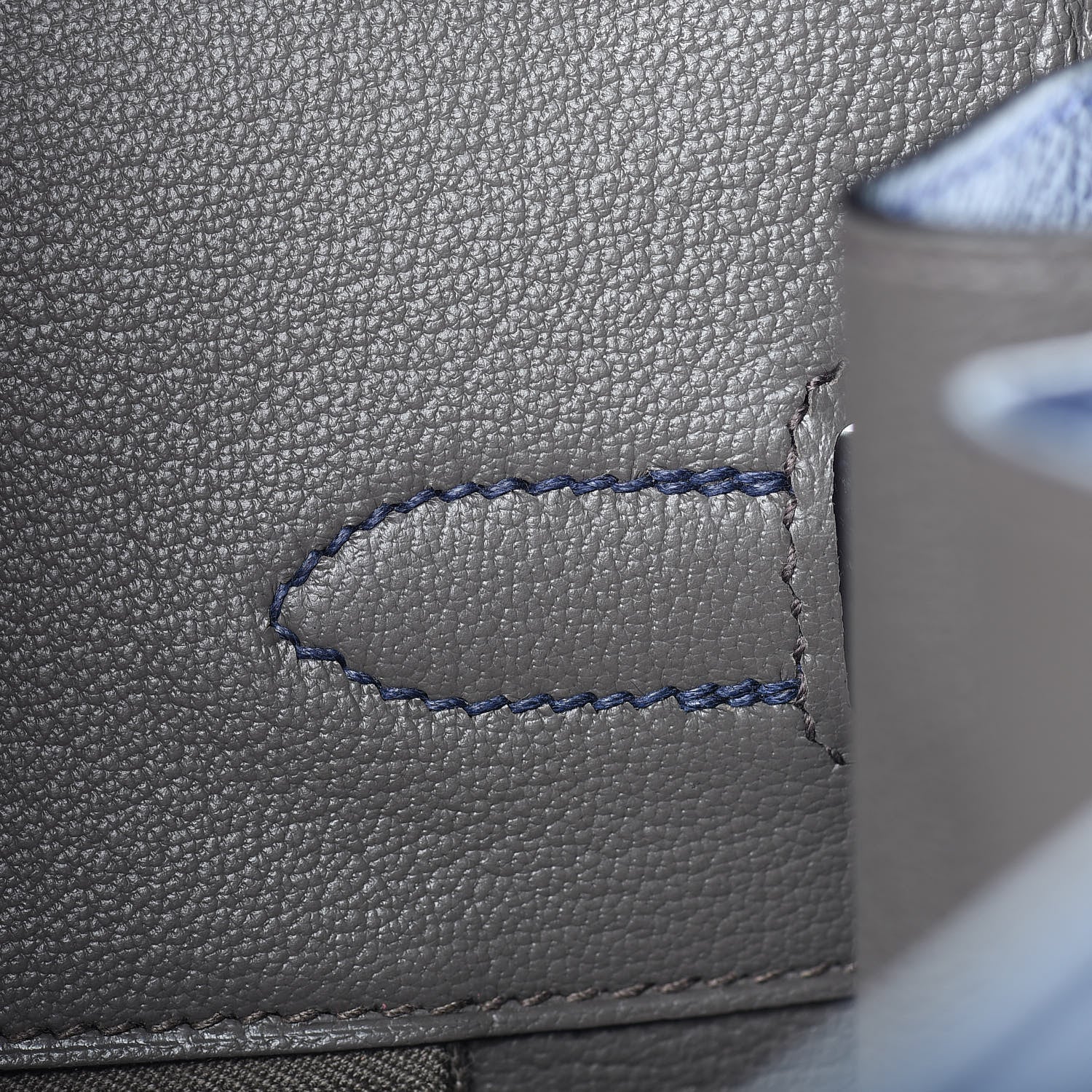 Hermes Epsom Horseshoe Birkin 35 Bleu Saphir Etain 19 of 35