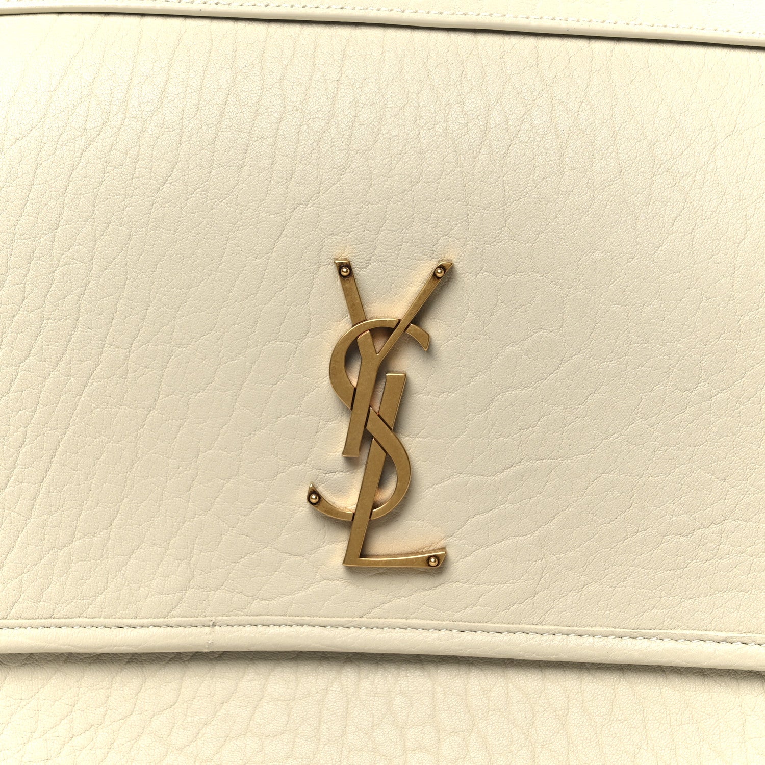 Saint Laurent Grained Lambskin Monogram Large Niki Chain Satchel Crema Soft 9 of 11
