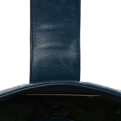 Chanel Aged Calfskin Quilted Zip Clutch Blue 24 of 24