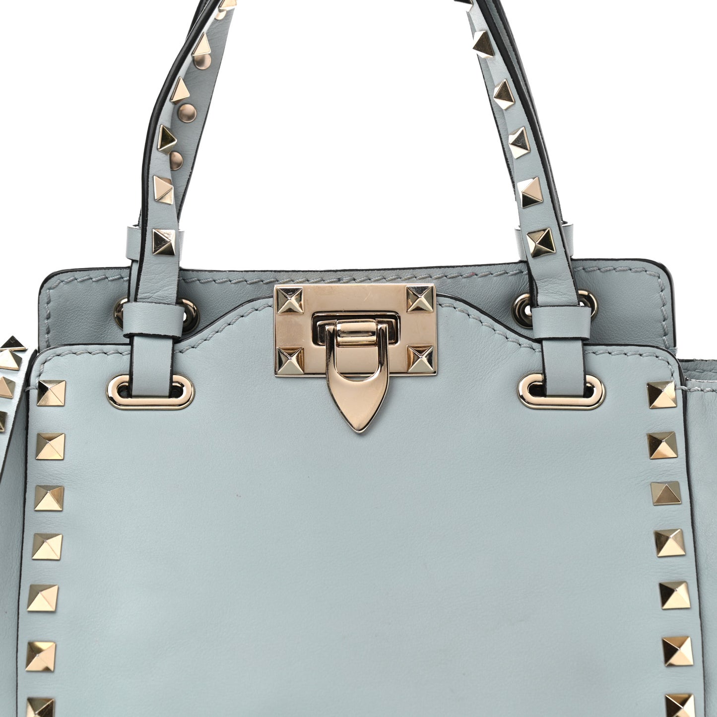 Vitello Mini Rockstud Tote Sky Sorbet