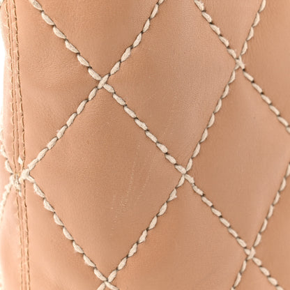 Chanel Calfskin Quilted Surpique Stitch Small Tote Beige 14 of 16