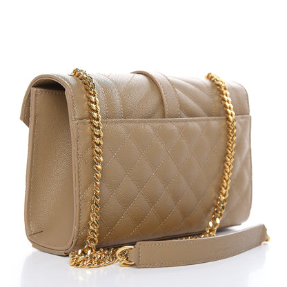 Saint Laurent Grain De Poudre Textured Mixed Matelasse Triquilt Small Monogram Satchel Cork 3 of 8
