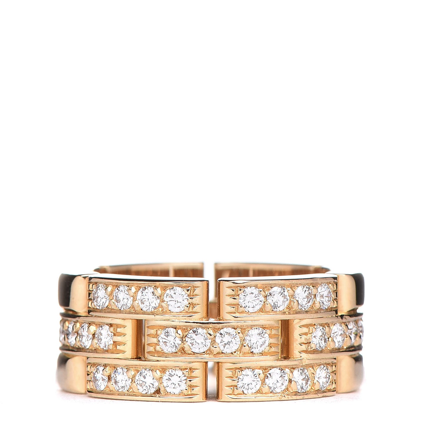 18K Yellow Gold Diamond Maillon Panthere Ring 50 5.25