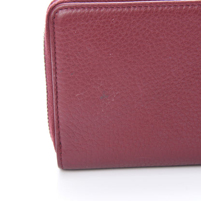 Gucci Pebbled Calfskin Studded Soho Zip Around Wallet Soft Burgundy 10 of 10