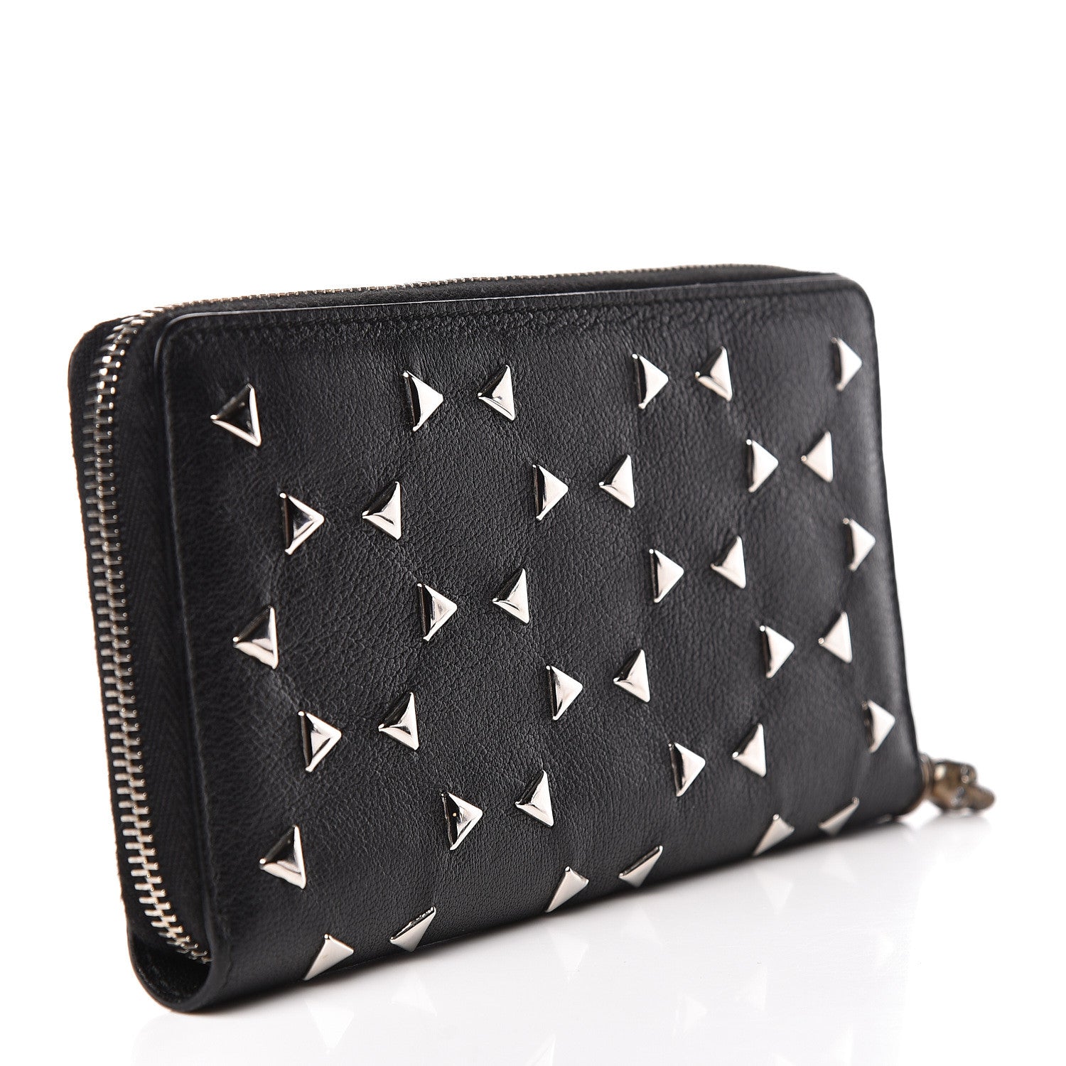 Alexander McQueen Nappa Studded Skull Continental Zip Wallet Black 3 of 7