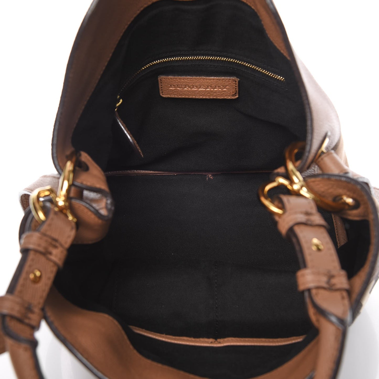 Grainy Calfskin House Check Medium Sycamore Dark Sand