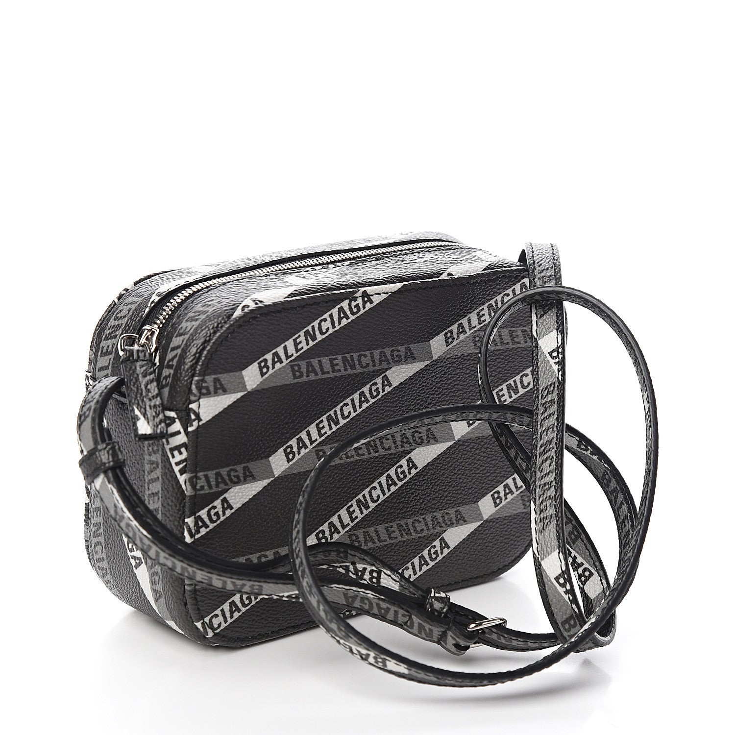 Balenciaga Coated Canvas Losange Monogram XS Camera Bag Black Grey 2 of 7