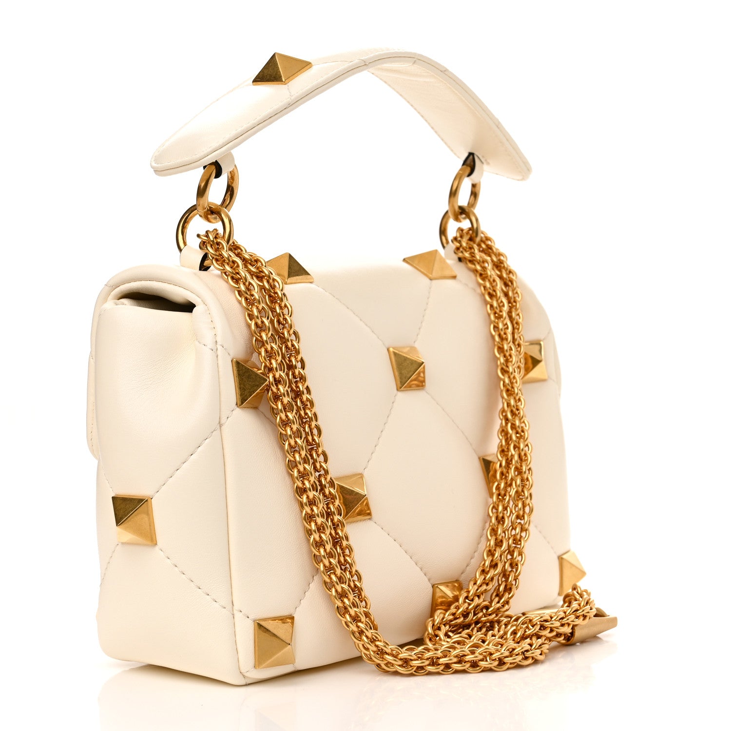 Valentino Garavani Nappa Medium Roman Stud Shoulder Bag Ivory 3 of 10