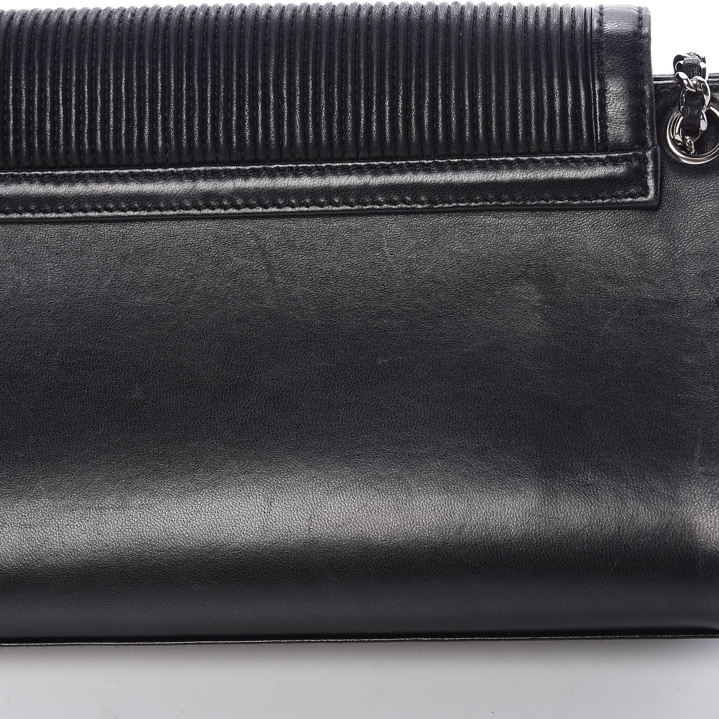 Lambskin Mademoiselle Accordion Flap Black