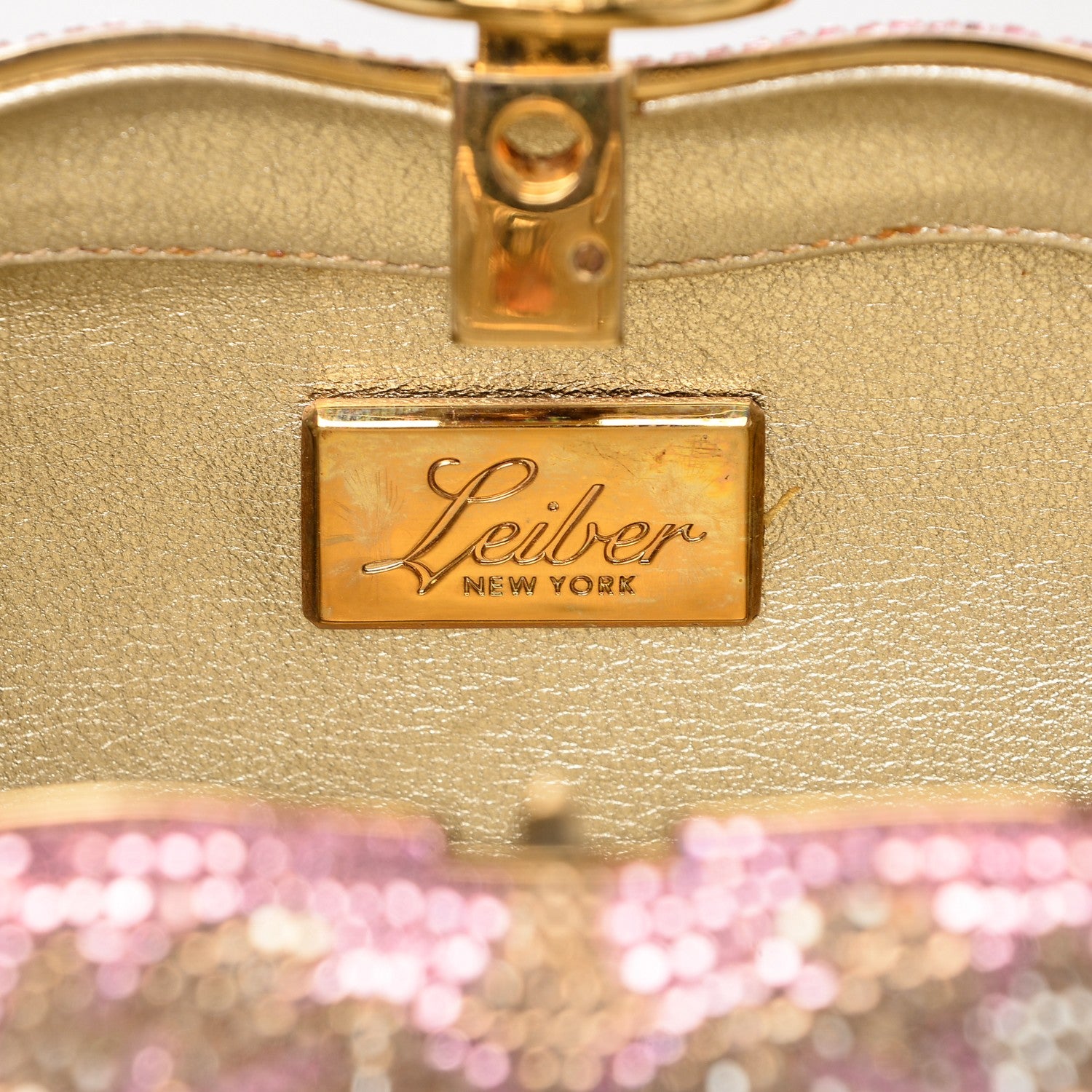 Judith Leiber Swarovski Crystal Minaudière Clutch Pink Gold 6 of 8