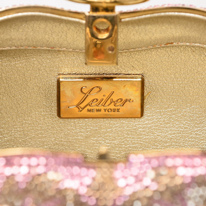 Judith Leiber Swarovski Crystal Minaudière Clutch Pink Gold 6 of 8