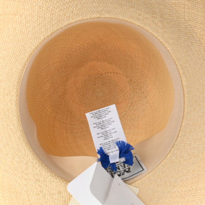 Hermes Straw Brides De Gala Panama Carrousel Hat 56 Naturel Multicolore 8 of 11