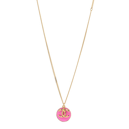 Chanel Metal Resin Chain CC Choker Gold Pink 1 of 5