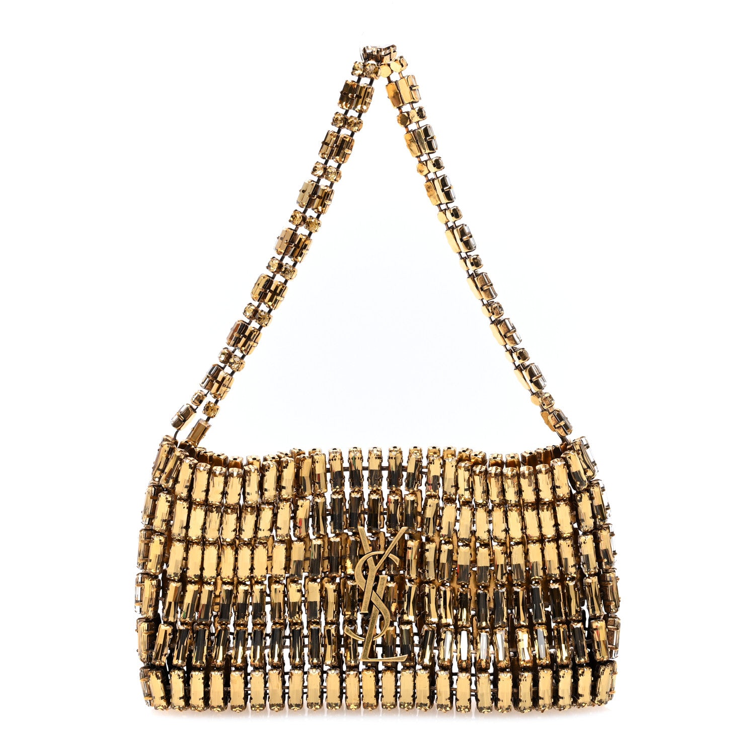 Saint Laurent Crystal Embellished Minaudiere Small Bag Bronze 1 of 9