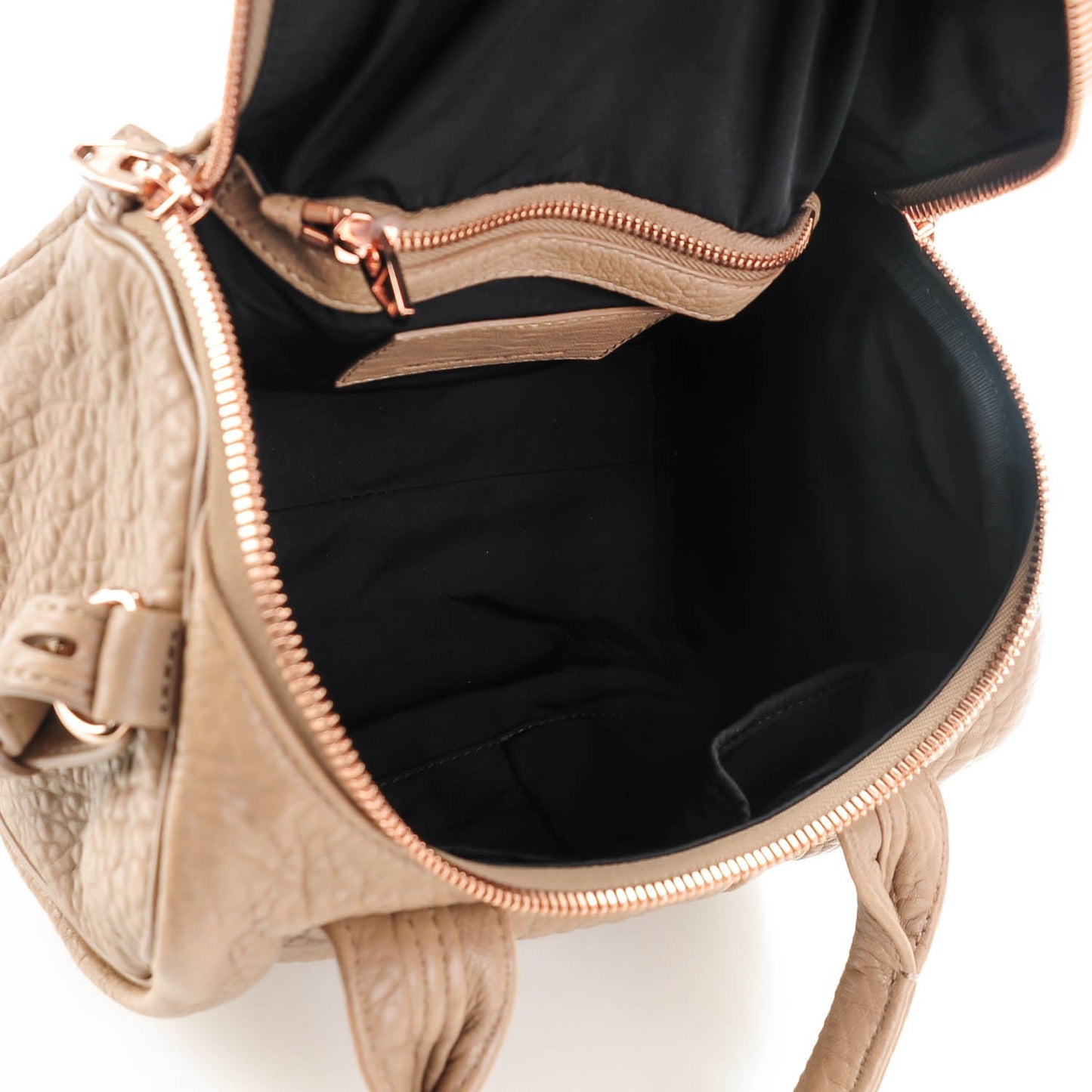Pebbled Lambskin Rockie Latte Rose Gold Hardware
