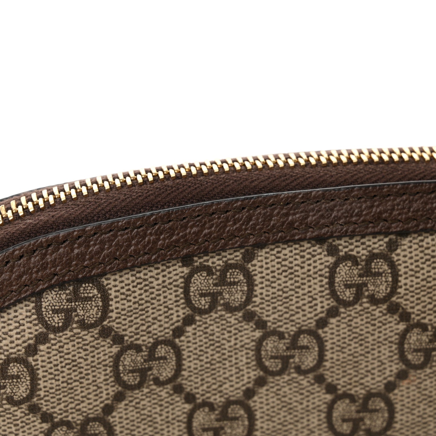 GG Supreme Monogram Textured Calfskin Web Large Ophidia Cosmetic Case Beige Ebony New Acero