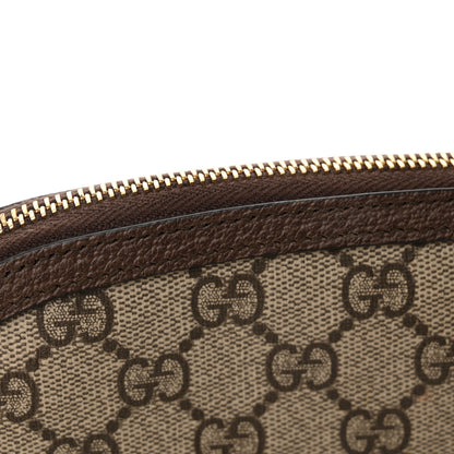 Gucci GG Supreme Monogram Textured Calfskin Web Large Ophidia Cosmetic Case Beige Ebony New Acero 11 of 12