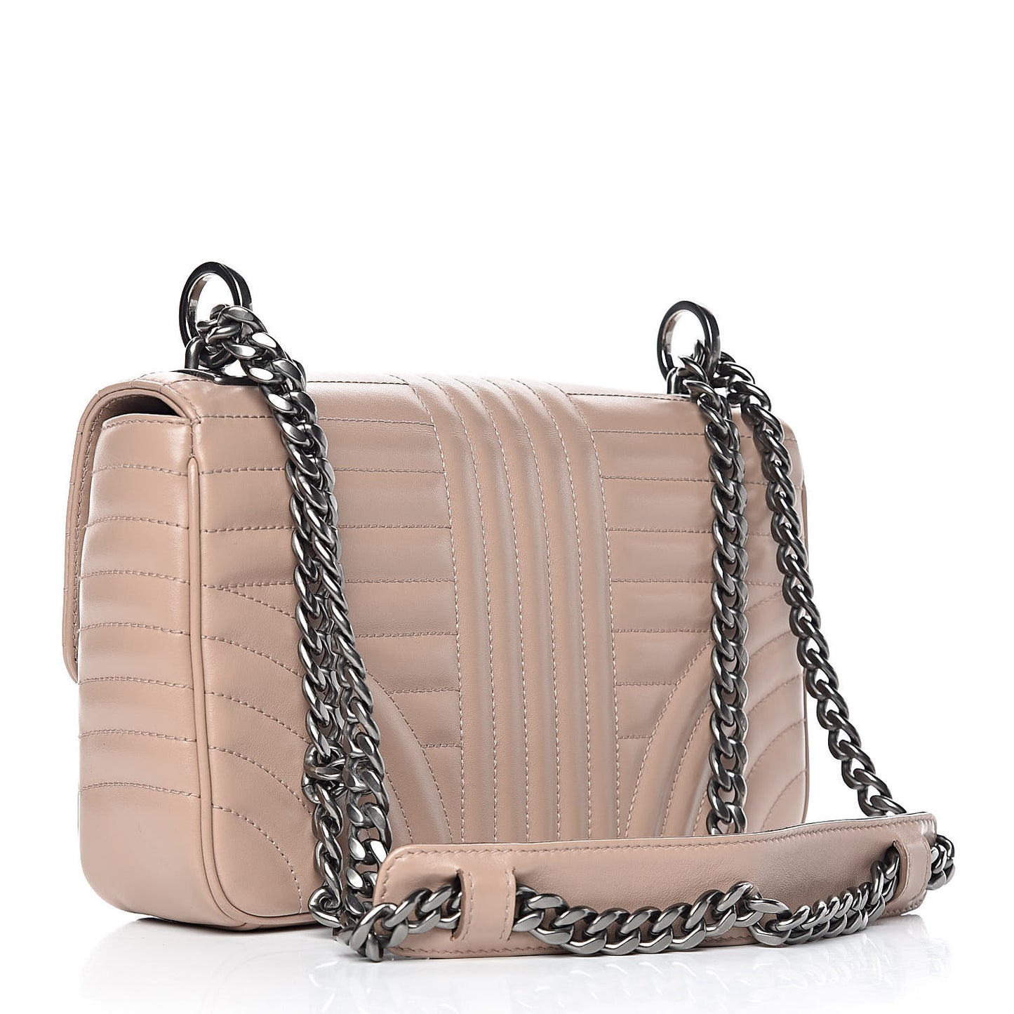 Soft Calfskin Impunture Diagramme Medium Chain Flap Shoulder Bag Cipria