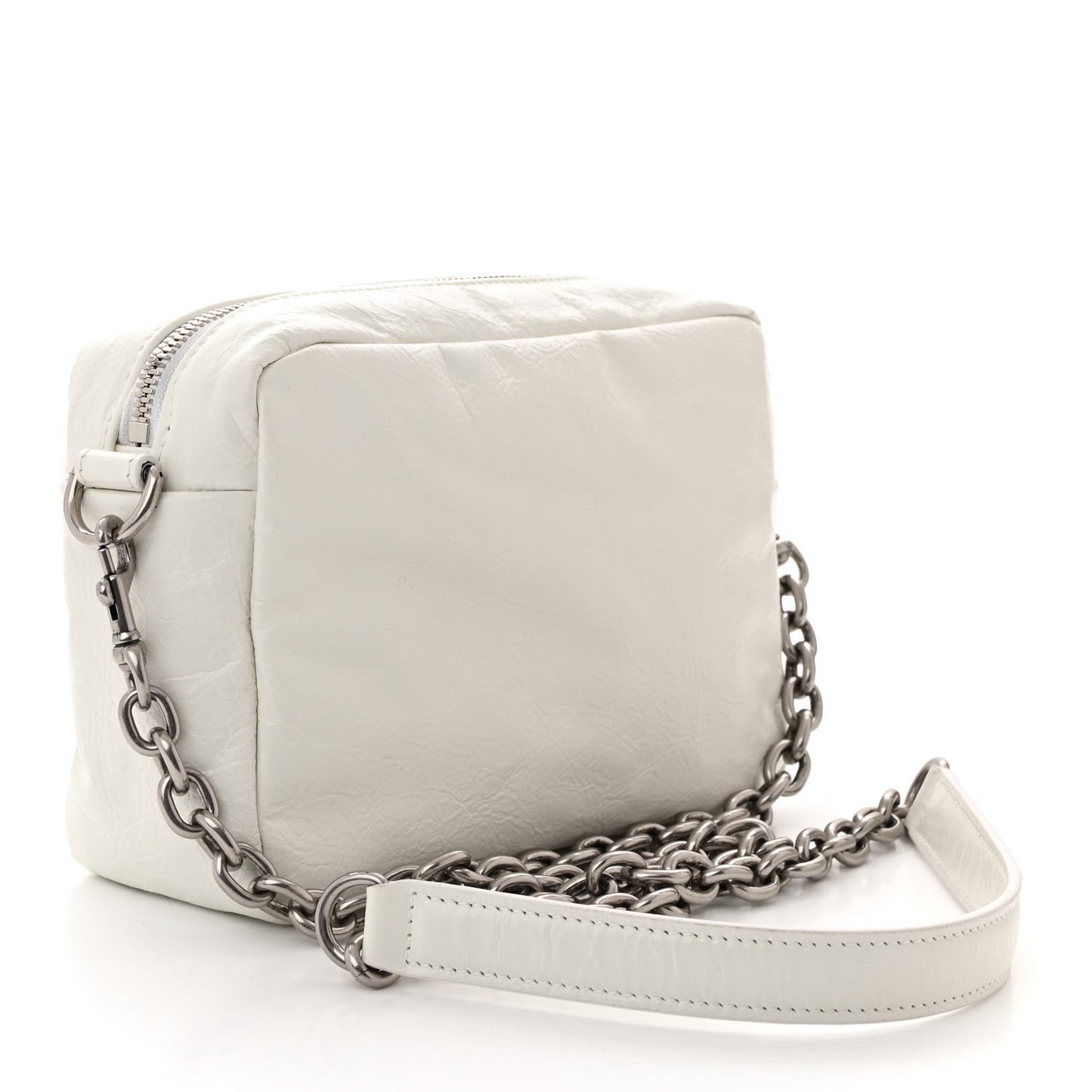 Agneau Arena XS Monaco Camera Shoulder Bag Optic White