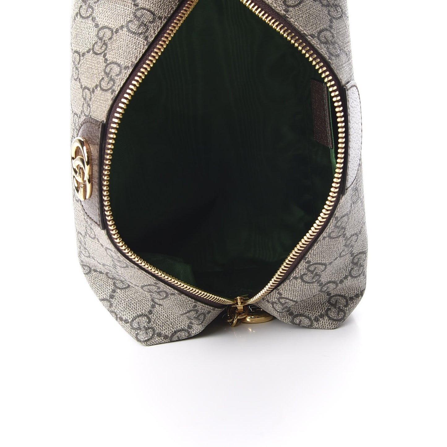 Soft GG Supreme Monogram Calfskin Large Ophidia Cosmetic Case Beige Ebony New Acero