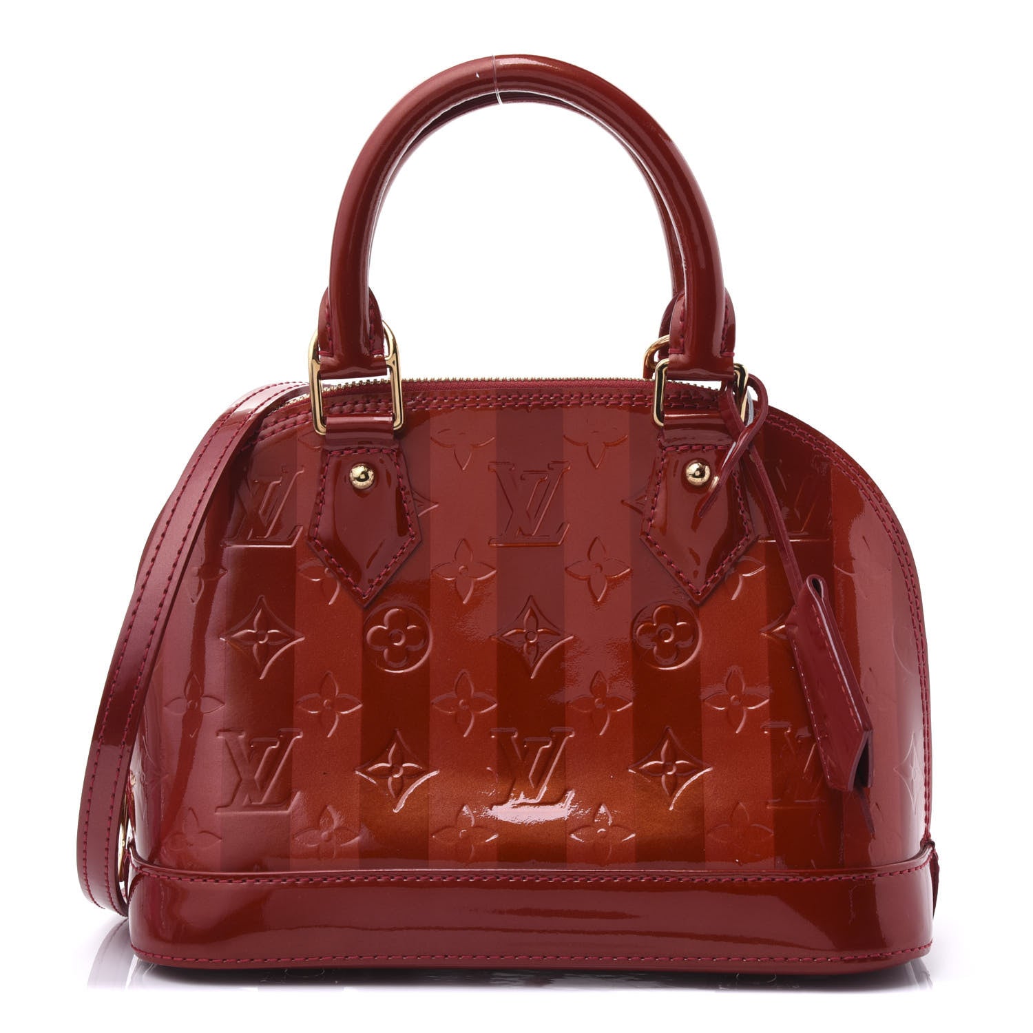 Louis Vuitton Vernis Rayures Alma BB Pomme D'Amour 1 of 8