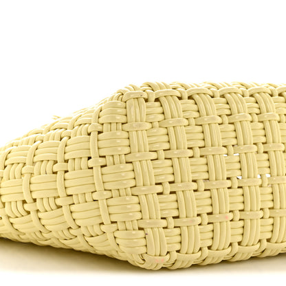 Balenciaga Varnished Faux Calfskin Braided XS Bistro Basket Pale Yellow 9 of 12