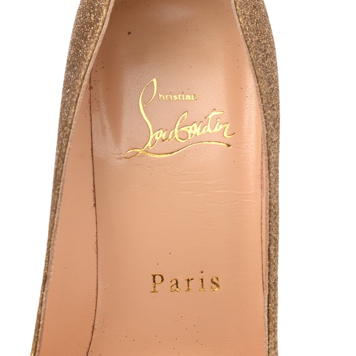 Christian Louboutin Glitter Pigalle Follies 100 Pumps 35 Gold 7 of 9