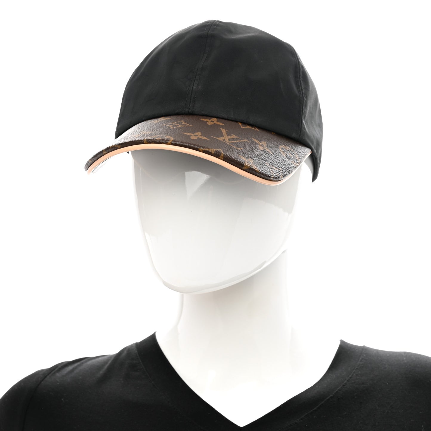 Polyester Silk Monogram LV Get Ready Cap M Black