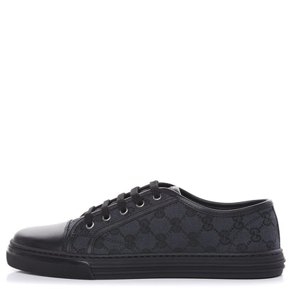 Gucci GG Monogram Calfskin Womens Low Top Sneakers 40.5 Piombo Black 1 of 9