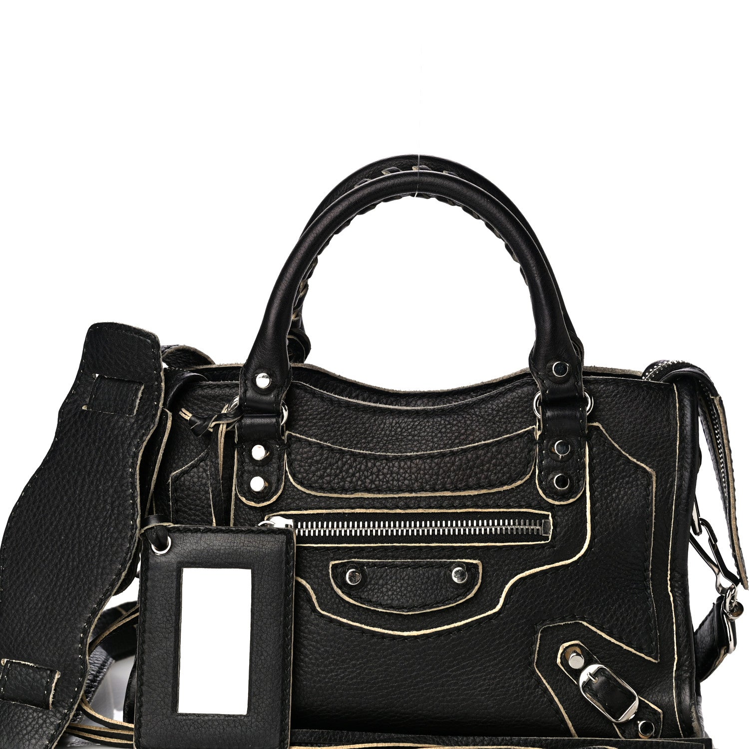 Balenciaga Supple Grained Calfskin Classic Silver Hardware Highlight Mini City Black 8 of 20