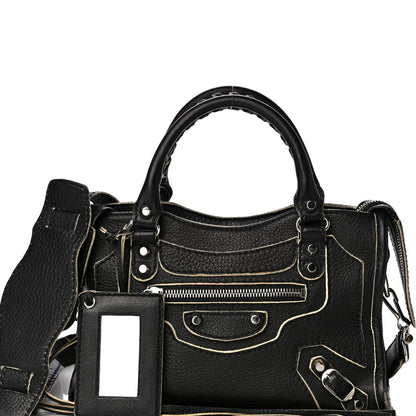 Balenciaga Supple Grained Calfskin Classic Silver Hardware Highlight Mini City Black 8 of 20
