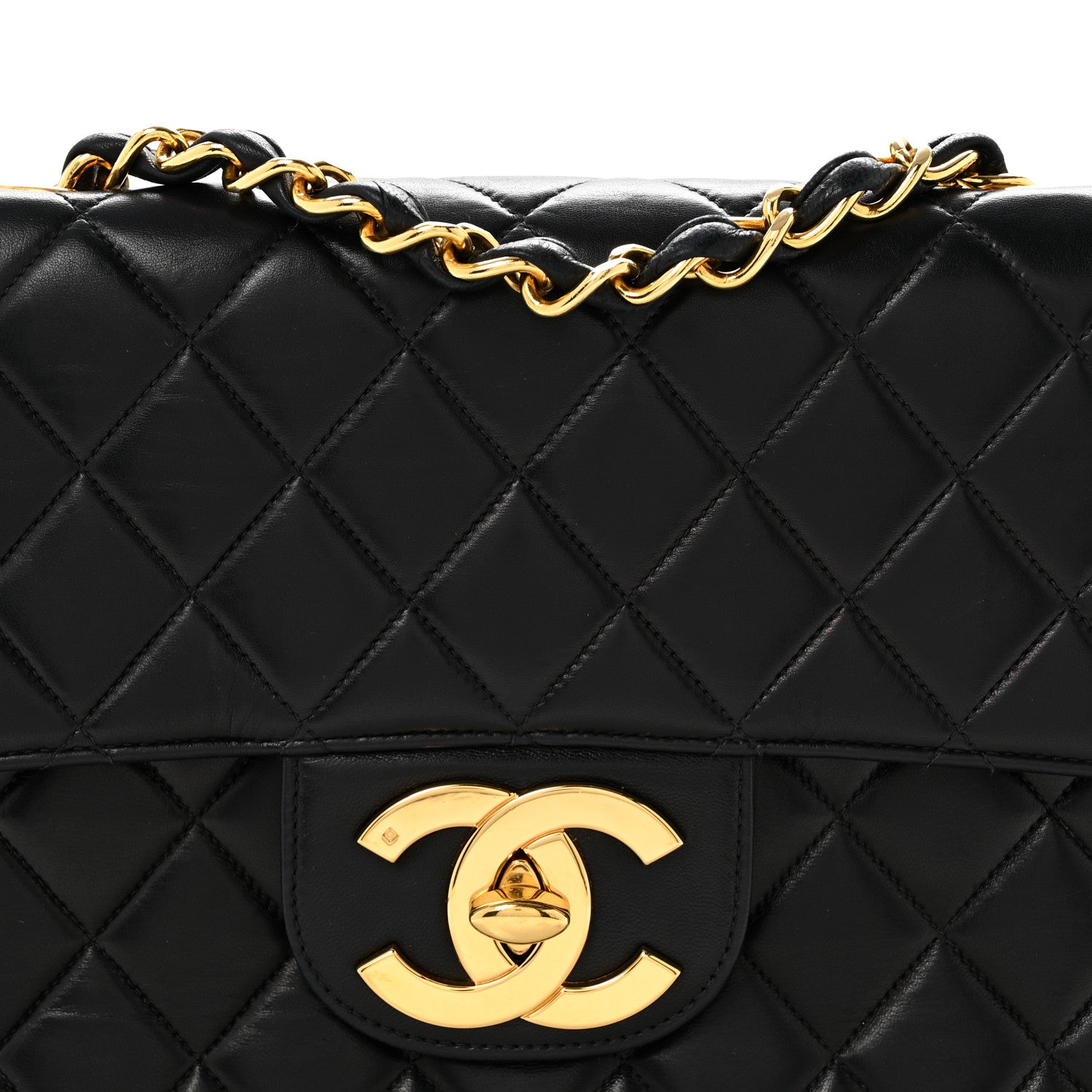 Chanel Lambskin Quilted XL Jumbo Single Flap Black 9 of 15