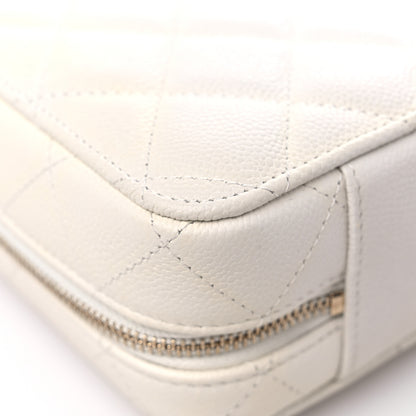 Chanel Caviar Quilted Top Handle Vanity Case White 11 of 13