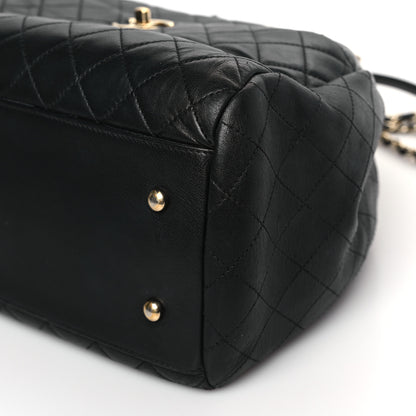 Chanel Lambskin Quilted Large Drawstring Bag Black 9 of 10