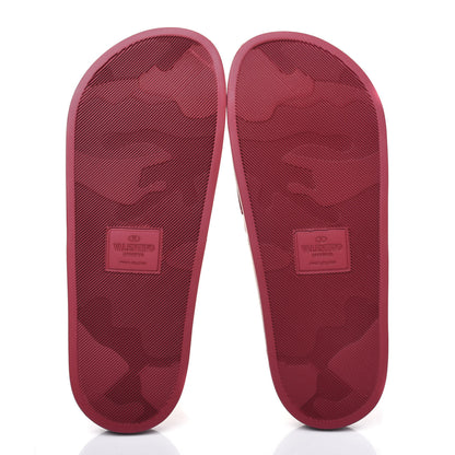 Valentino Garavani Rubber VLTN Pool Slide Sandals 41 Rubin 5 of 8